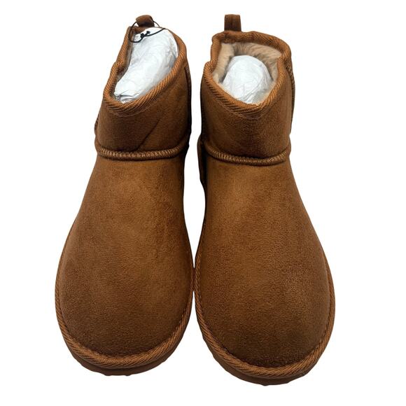 Stitch Fix MIA Bearpaw Shorty Brown SZ 9 Suede Ankles Boots Bootie Shearling - Picture 2 of 6